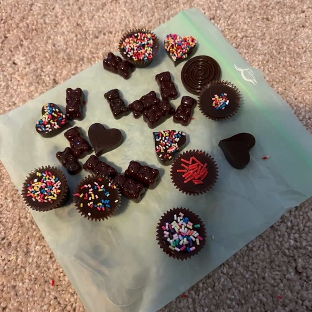 24 pieces of faux fake chocolate candy with sprinkles